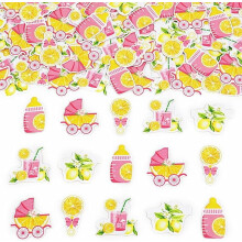 200 szt. konfetti na baby shower w kolorze cytrynowym – różowo-żółte