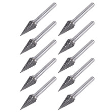 10X Wolfram Karbid FräSer FräSen Stift, Spitz Zulaufend, KegelföRmig, Doppel Schnitt FräSer FräSen Stift Feile, 70 X 12 Mm, mit 1/4-Zoll Schaft