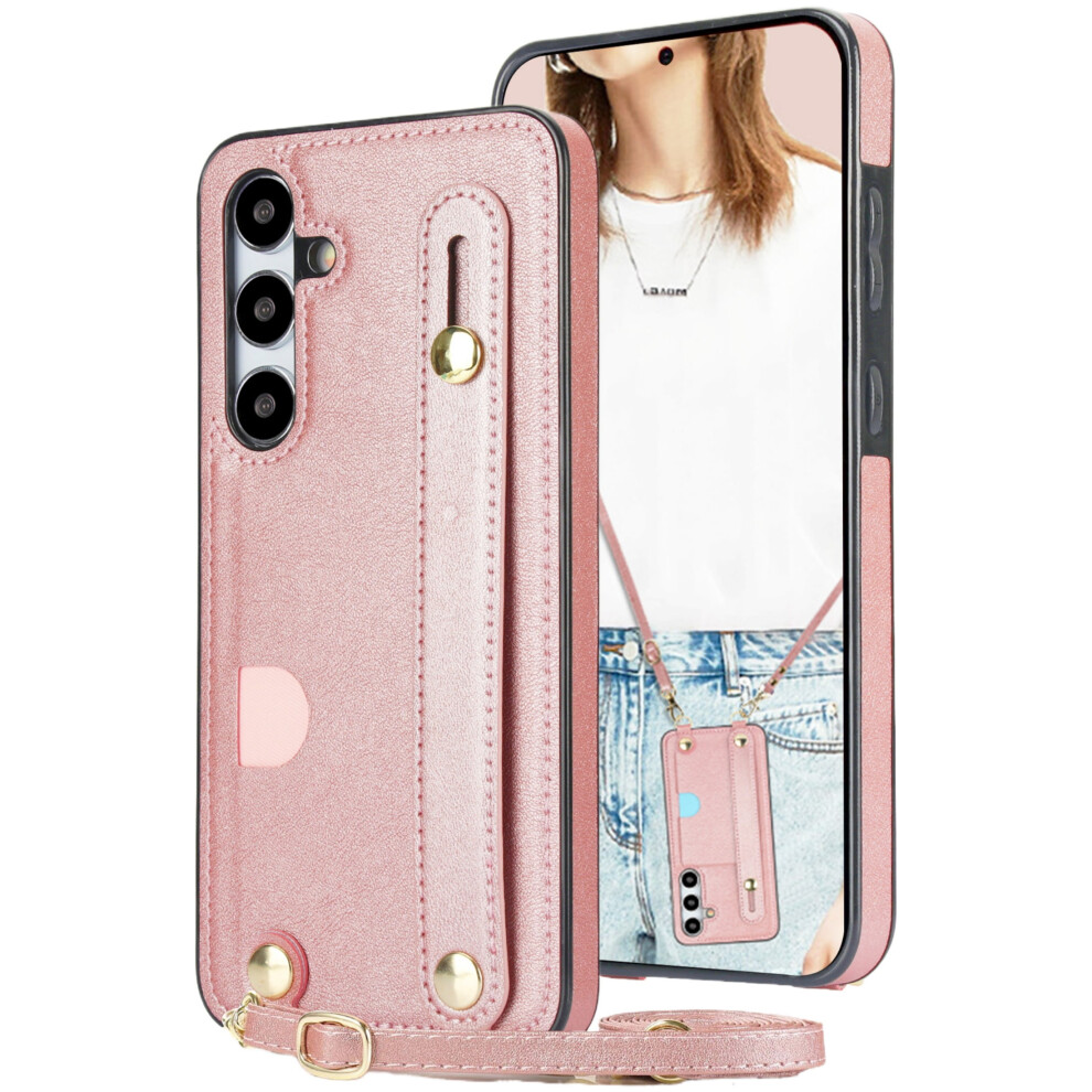 Ccsmall Crossbody Case For Samsung Galaxy S25+ Plus Â Card Slot, Adjustable Strap, Wristband & Kickstand Â Kb Rose 9479868595798