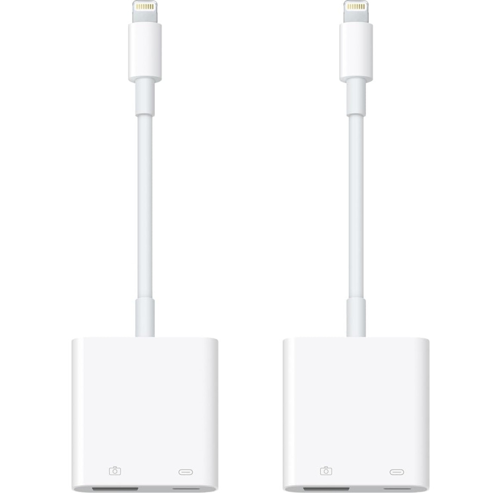 Lightning To Usb Camera Adapter For Iphone Ipad, Mfi Certified Otg Adapter With Fast Transfer And Charging 2 Pack White 9771547586371