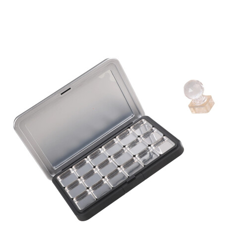 Simple Black Magnetic Cosmetic Storage Box With Mirror and-5
