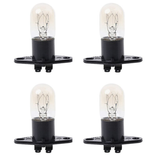 4Pc Microwave Oven Global Light Lamp Bulb Base Design 250V 2A Replacement Universal