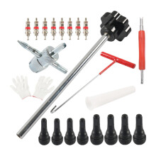 Quick Change Tire Valve Tool Kit Directly Replace for Car ATV Motorbike Black 22 Pieces