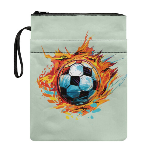 Lynlåsomslag til bogomslag – 300D polyester, fodbold