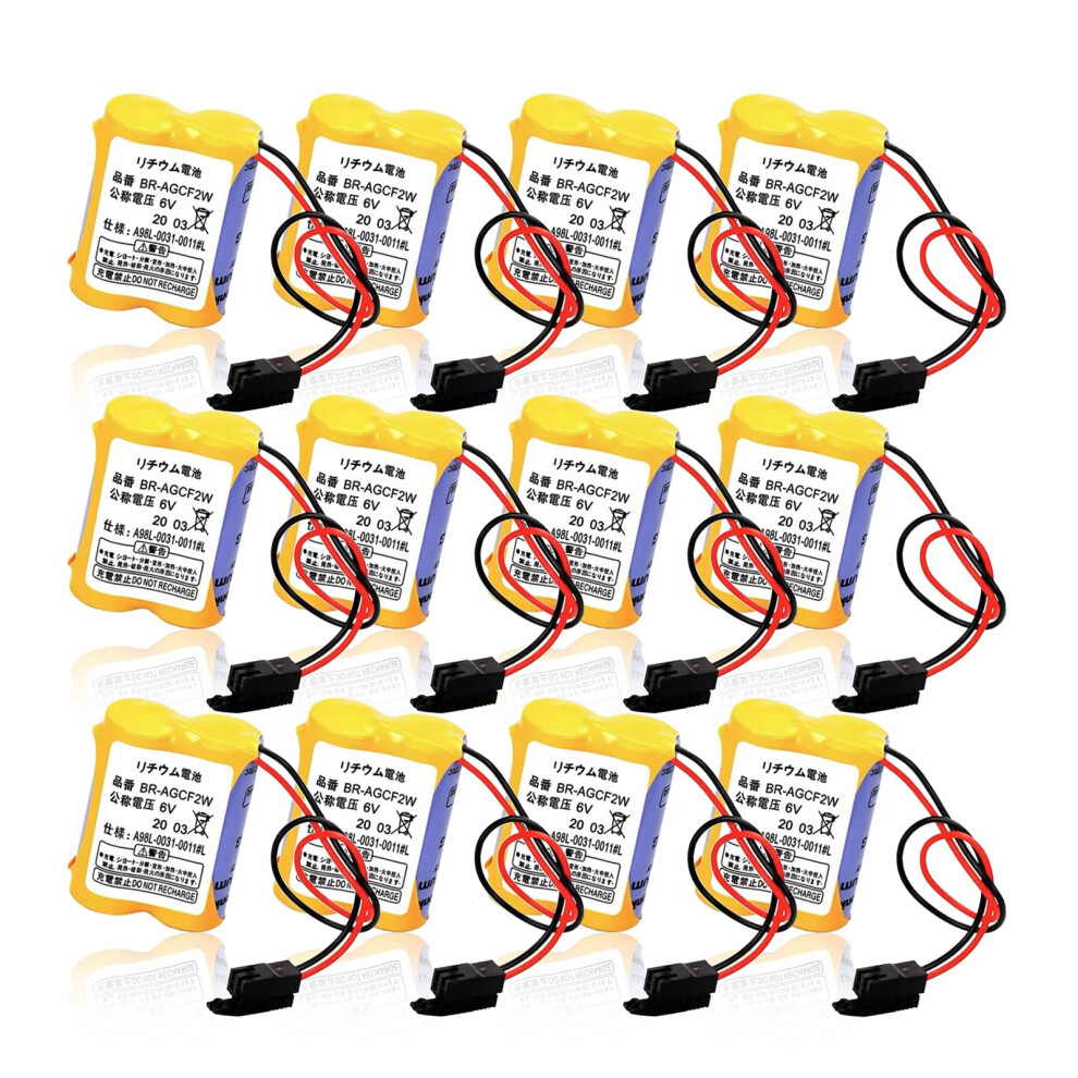 12Pcs 6V 2200Mah Bragcf2w Replacement Battery A98l00310011 For Fanuc Plc System Reliable Backup Power 9092120212617