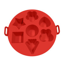 7-Hole Silicone Cake Baking Cup Mold, Muffin & Cupcake Pan, Compatible with Griddle, Fondant Tray