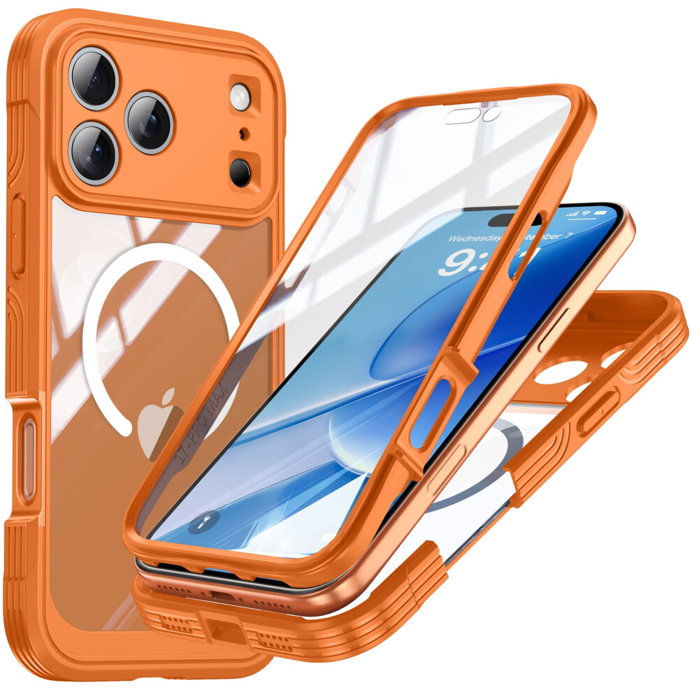 Shockproof & Dustproof Case For Iphone 17 Pro, Magsafe Compatible, Military-Grade Rugged Protection With Built-In Screen Protector Â Orange 9479868429871