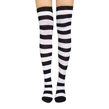 Seductiva Knähöga Vintersockor för Damer – Randiga Harajuku Lårhöga Strumpor, Plus Size, Polyester, 1 ST