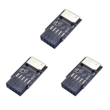 3X PłYta GłóWna USB2.0 9Pin do TYPE-C A-KEY Przedni Konwerter ZłąCza USB3.2 TYPE-E Adapter NagłóWka Interfejsu