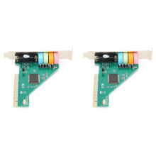 2X PCI Sound Card 4.1 Channel Computer Desktop Built-in Sound Card Internal Audio Card Stereo Surround CMI8738