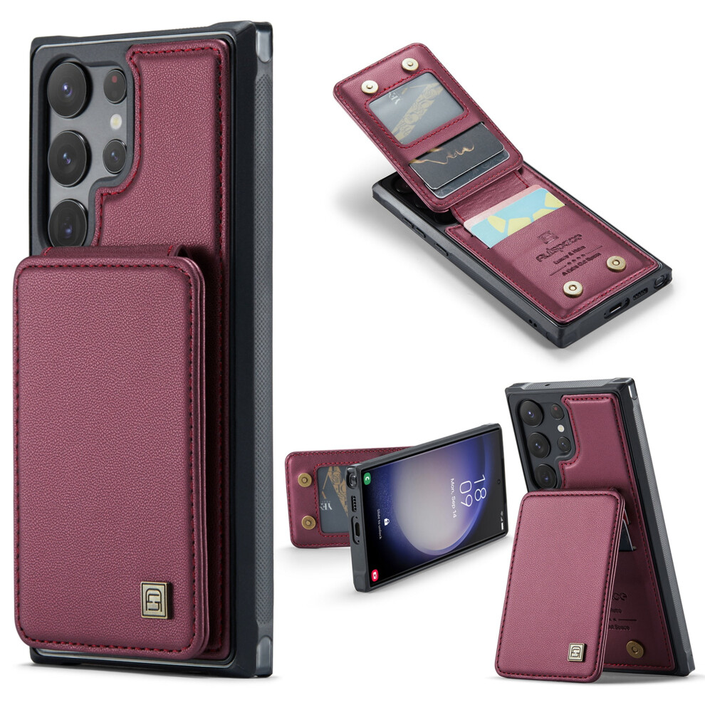 Compatible With Samsung Galaxy S21 Ultra Case Â Rfid-Blocking Wallet, Leather Kickstand, Shockproof, Red 9479868040816