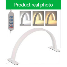 Half Moon Light for Nail Desk, Foldable Manicure Lamp with Adjustable Brightness and Multiple Color Modes