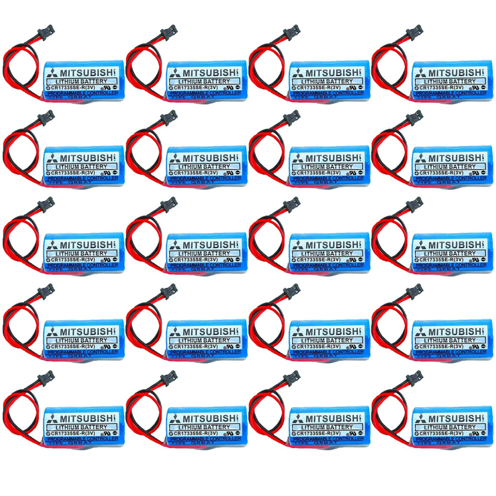 20X Q6bat Cr17335ser 3V Lithium Battery 1800Mah With Plug For Mitsubishi Plc Long Backup Life 9092120204070
