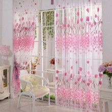 Up to 60% off! Bifavgk Tulle Curtain Sheer Drape Scarf Door Floral 1Pc Window Panel Home Decor Dorm Room Essentials For Girls Pink