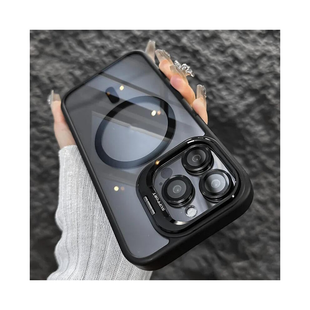Case With Full Camera Protection, Shockproof 360 Impact Shield, Slim Kickstand Cover (Black) For Magsafe Iphone 12 Pro Black 9771547579151