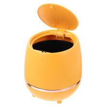 OUNONA Mini Trash Can with Lid Yellow