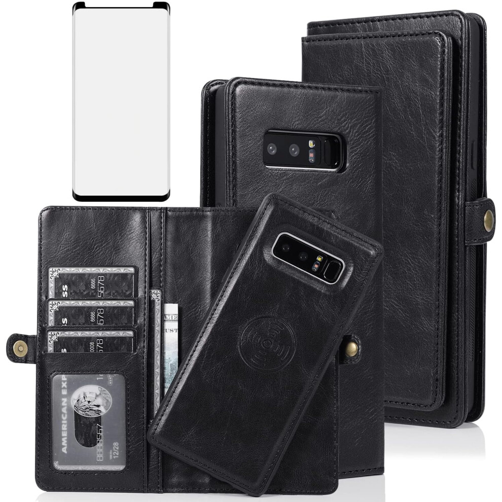 Samsung Galaxy Note 8 Wallet Case Â Detachable, Hd Screen Protector, Flip Card Holder, Compatible With Note 8 9028731703275