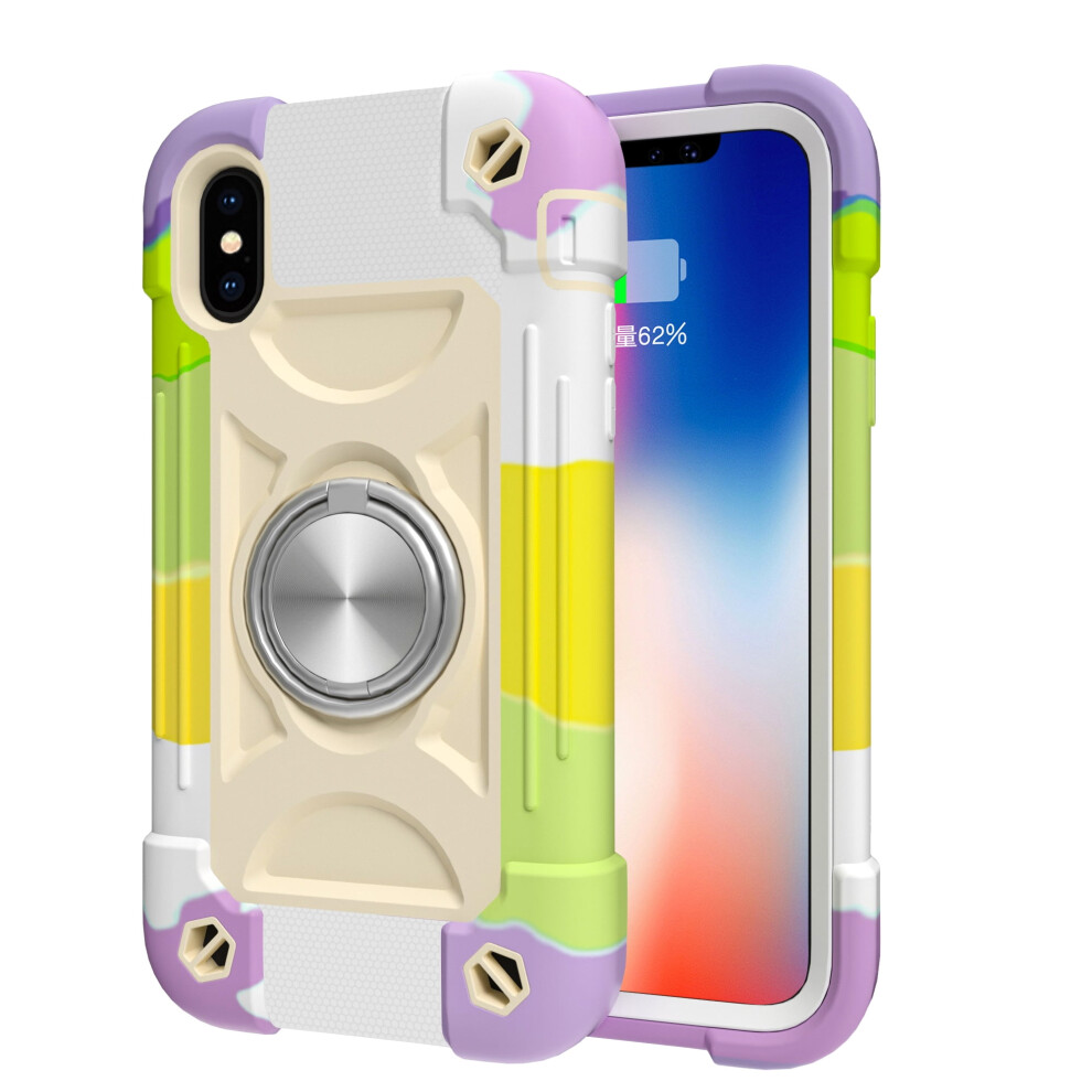 Shock-Proof Iphone Xs Max 6.5" Case, Magnetic Car Mount Kickstand, Hybrid Rubber & Pc Rugged Cover Â Compatible With Iphone Xs Max Purple 9028731265537