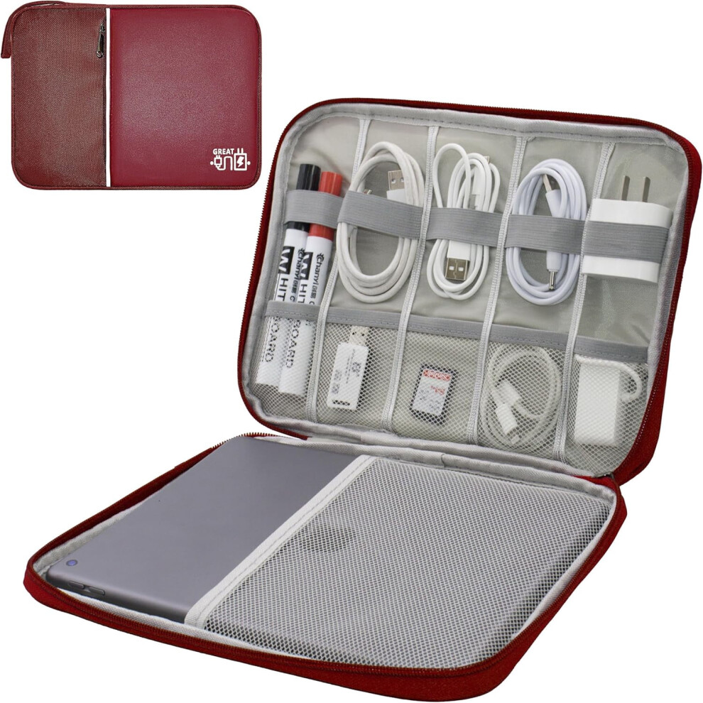 Portable Electronics Organizer Pouch For Cables, Chargers, Phones Â ; Compatible With All Devices Black 9028731990507