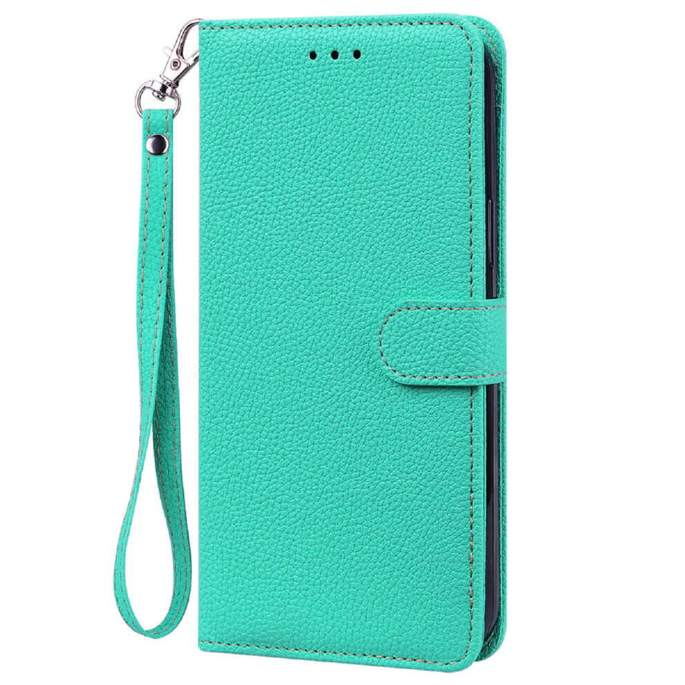 Premium Pu Leather Magnetic Flip Wallet Case With Wrist Strap & Kickstand For Compatible With Samsung Galaxy S21 6.2", Skyblue 9028731265254