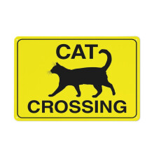 Comhartha Trasnaithe Cat Saor ó Mheirg, Éasca le Léamh & Láidir, Comharthaí Miotail Lasmuigh, Coinnigh Amach, le haghaidh Clós Feirme Baile