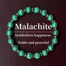 Handmade Bracelet - Natural Malachite Beaded Chain for Mind Blessing and Fortune - Unique for All Occasions