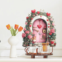 Valentine’s Day Multi-Pattern Decorative Stickers, 6x6in, Easy Stick & Peel, Compatible with Shop Doors, Windows & Home