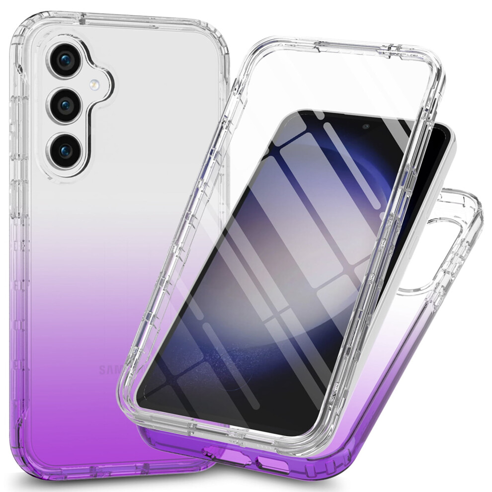 Built-In Screen Protector Case For Compatible With Samsung Galaxy A14 5G Â Dual-Layer, Shockproof, Gradient Slim Cover Purple 9028731267654
