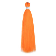6-pack försträckta fläthår i livfulla färger, 60 cm syntetiska hårförlängningar, texturerade för virkade boxflätor, orange