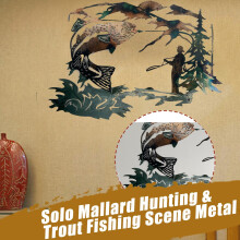 Home Clearance HUNTinG & TROUT FISHinG SCENE METAL WALL ART Gifts for Women Men Mom Dad