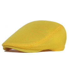 Heren stretch ademende mesh zomerzonnehoed, golfpet met holle rand, pet in newsboy-stijl.