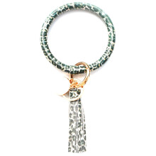 Modisches großes Lederarmband mit Quaste, runder Schlüsselanhänger, Schmuckset zum Basteln von Armbändern für Mädchen, 2 Stück