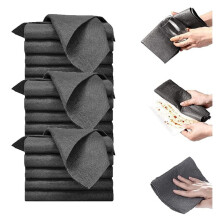 3PC Thick Microfiber Magic Cleaning Cloths, Streak-Free, 11.8"x11.8", Reusable for Kitchen, Glass & Cars