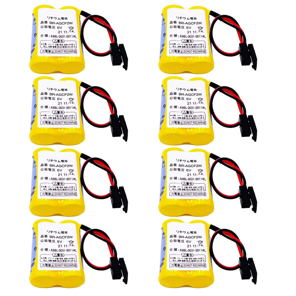 (8 Pack) 6V 2200Mah Bragcf2w A98l00310011 Plc Backup Lithium Battery For Cnc Control, Reliable Power 9771547592969