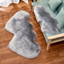 2 Pcs Valentines Heart Rug, Pink Heart Shaped Rug, Fluffy Faux Fur Rugs, Shag Mats for Bedroom Living Room, Love Coquette Room Decor(35*70cm)