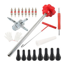 Quick Change Tire Valve Tool Kit Directly Replace for Car ATV Motorbike Red 22 Pieces