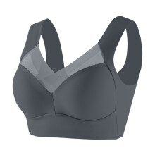Full Bust No Underwire Bra, Seamless Design with Side Support Panels, Perfect for Large Cup Sizes & Smooth Look Gray 42