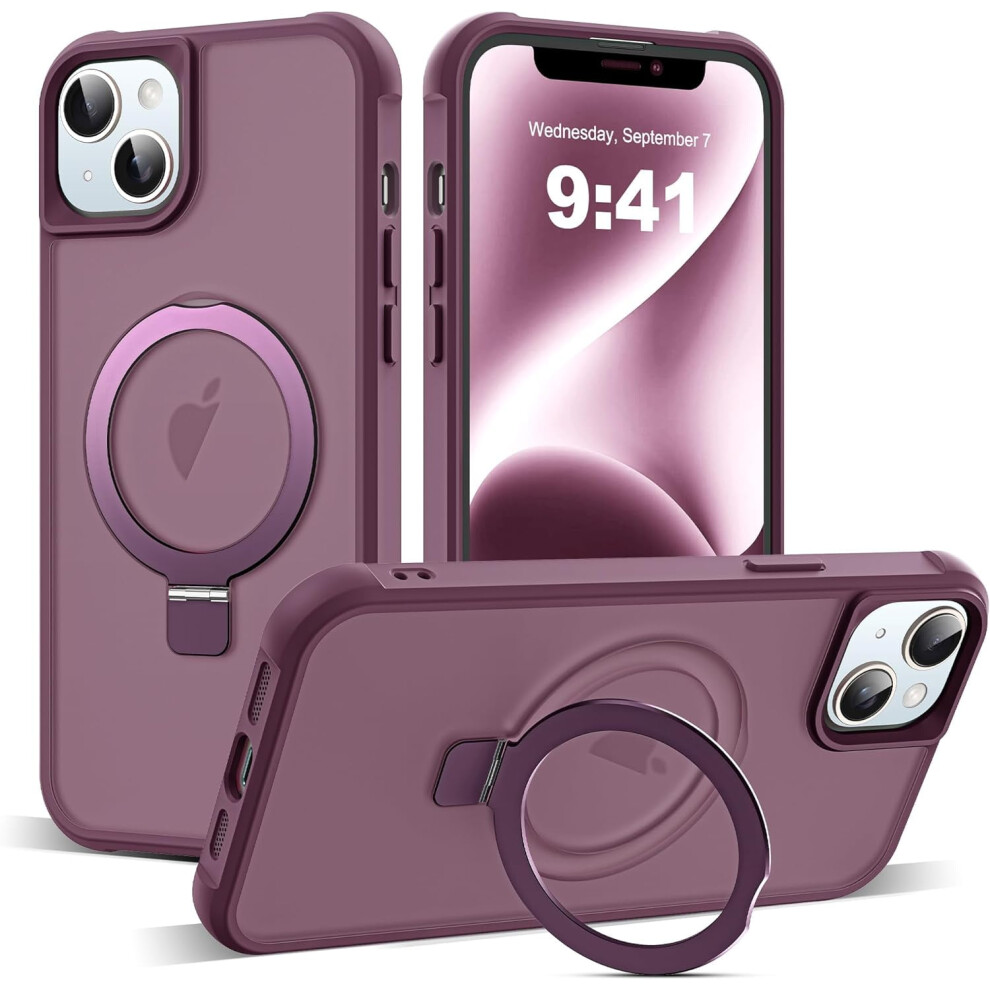 Compatible With Iphone 14 Plus Case: Military-Grade Translucent, Invisible Magnetic O-Ring Stand, Magsafe-Compatible, Great Grip 9028731703800
