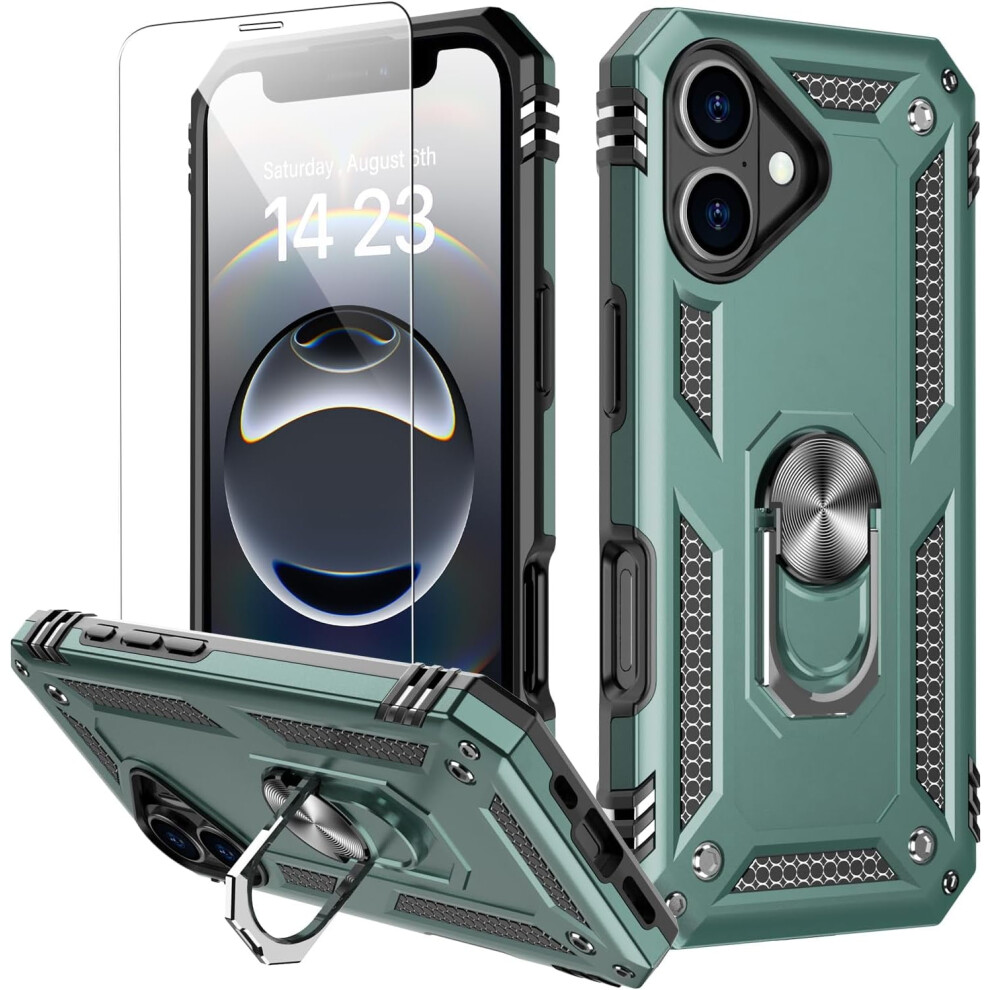 Iphone 17 Case 6.3" W/ Screen Protector, Military-Grade Shockproof, 16Ft Drop Tested, Magnetic Kickstand & Car Holder – Compatible With Iphone 17 9365509211281