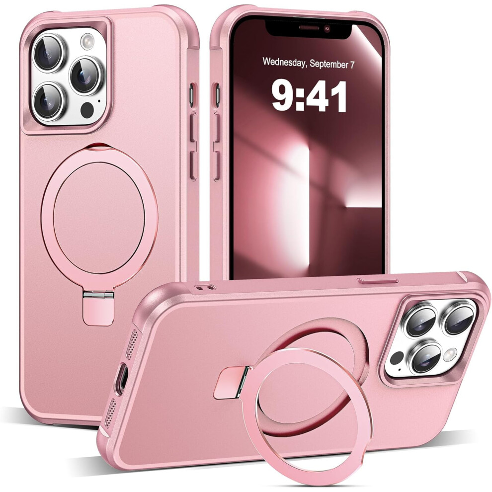 Iphone 13 Pro Case With Invisible Magnetic O-Ring Stand, Military-Grade Translucent, Magsafe Compatible, Great Grip 9028731704272