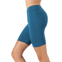 Dameleggings med bløde, strækbare bomuldsshorts til knæ, fitness og sport