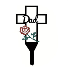 Cruz de Metal para Jardim, Estaca Memorial para Cemitério em Homenagem a Pai/Mãe/Tio, Conjunto de Cruzes, Decorações para Cemitério