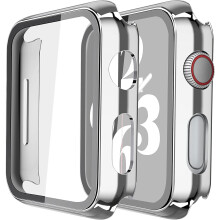 XiHAMA Hartschalen-PC-Schutzhülle mit gehärtetem Glas, kompatibel mit Apple Watch Series 9, 8, 7 und Ultra