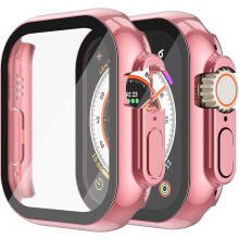 XiHAMA Hartschalen-PC-Schutzhülle mit gehärtetem Glas, kompatibel mit Apple Watch Series 9, 8, 7 und Ultra