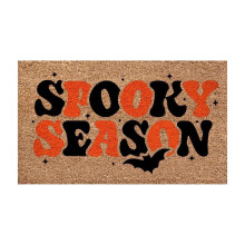 Halloween Door Mat 16"x24", Non-Slip Pumpkin Welcome Mat for Outdoor/Indoor Entry, Black Holiday Doormat