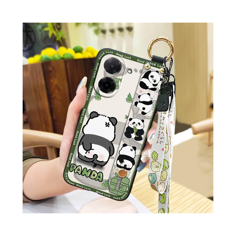 Waterproof Wristband Phone Case For Redmi A5 4G And Poco C71 4G, Soft Tpu Panda Cover With Kickstand 9771547579298