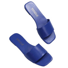 symoid Womens Slides on Clearance- New Comfort Open Toe Summer Casual Blue Girls Sandals Size 5.5
