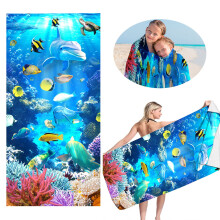 Clearance! Bath Towel Under $10 Beach Towel Marine Fish Printed Beach Towel Colorful Bath Towel Sandproof Beach Blanket 7.87*7.09*2.36 in