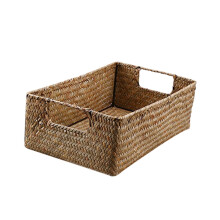 Storage Basket Baskets Woven Bins Wicker Organizerbasket Box Rectangular Hand Seagrass Bin