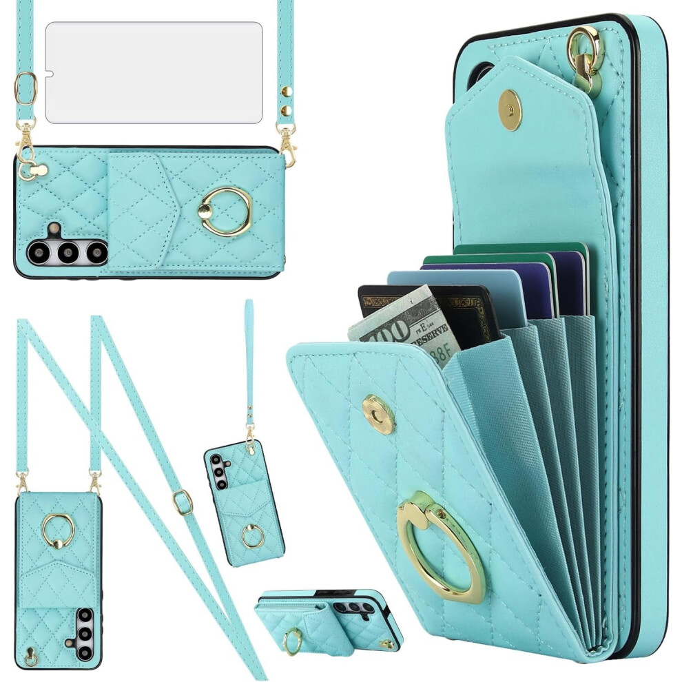 Galaxy S24 5G Phone Case With Wallet, Tempered Glass, Wrist Strap, Ring, Rfid-Blocking Card Holder Â Compatible With Galaxy S24 5G 9365509211830